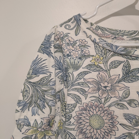 LOFT floral print blouse, short sleeves - S - Picture 5 of 9